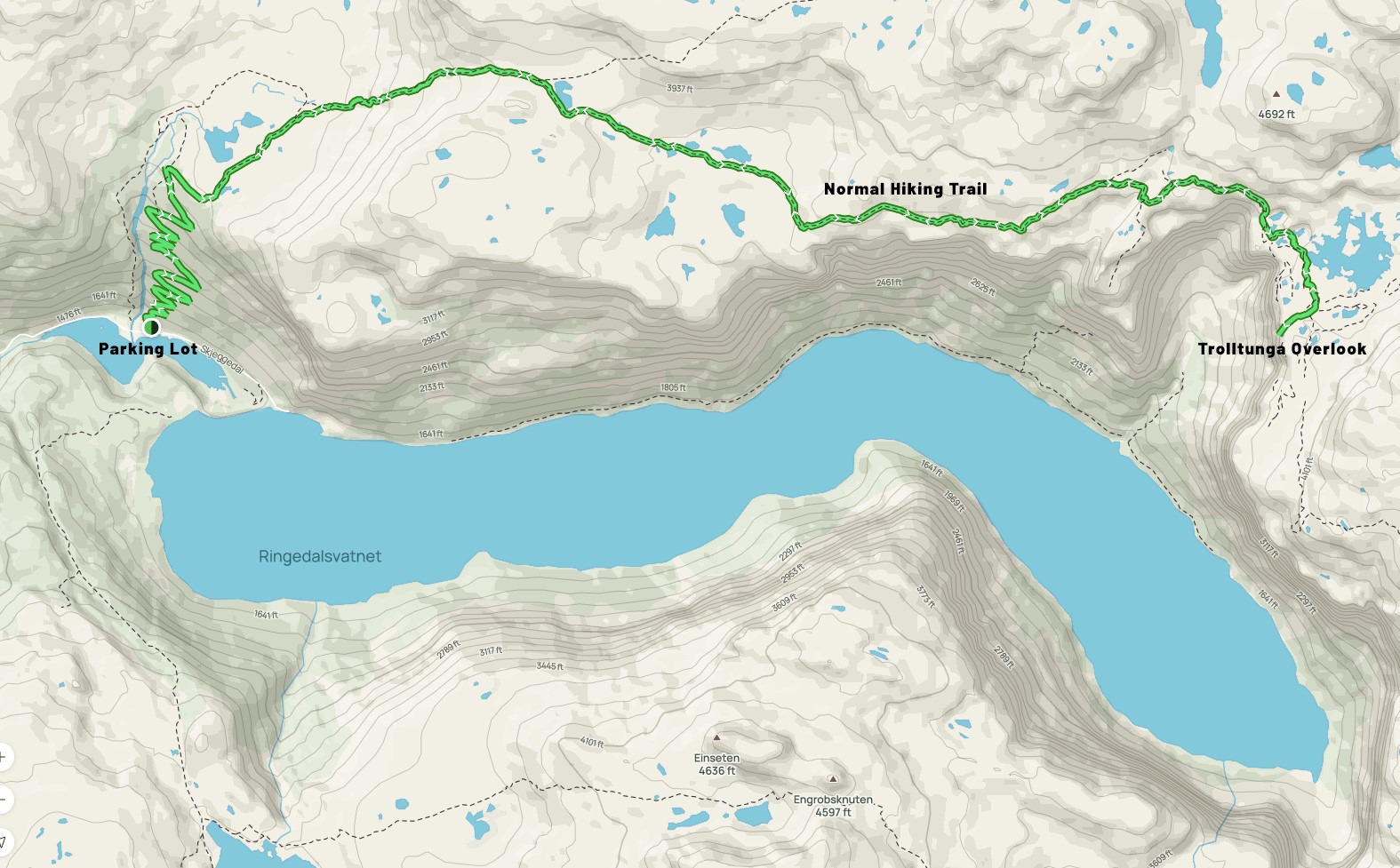 Trolltunga-Norway-Map